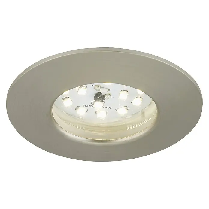 Briloner Led-inbouwspot Attach One - Warm wit, Mat nikkel, Ø x h: 68 x 28 mm, 1 st. - Zicht van beneden
