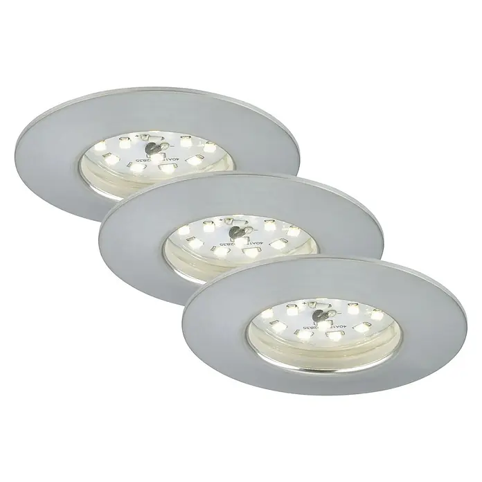 Briloner Led-inbouwspot Attach - Ø x h: 60 x 28 mm, Aluminium, Warm wit - Diagonaal zicht