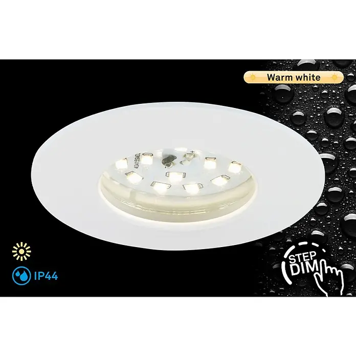 Briloner Led-inbouwspot Attach Dim - Ø x h: 60 x 28 mm, Wit, Warm wit - Informatieweergave
