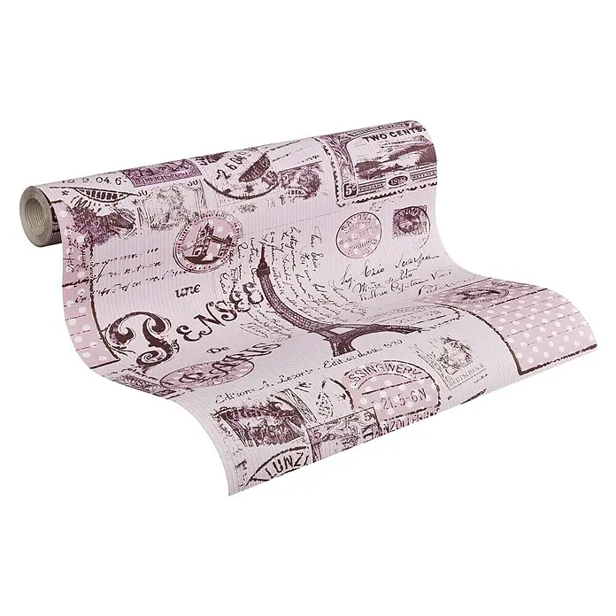 AS Creation Boys And Girls 6 Papiertapete Briefe aus Paris - Pink, Motiv, 10,05 x 0,53 m - Ansicht von oben