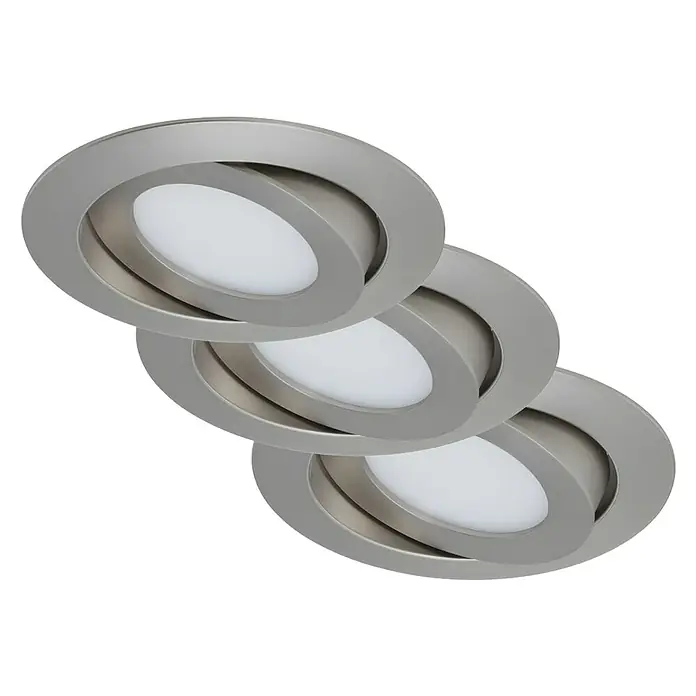 Briloner Led-inbouwspot Flat Move - Mat nikkel, Diameter: 90 mm - Zicht van beneden