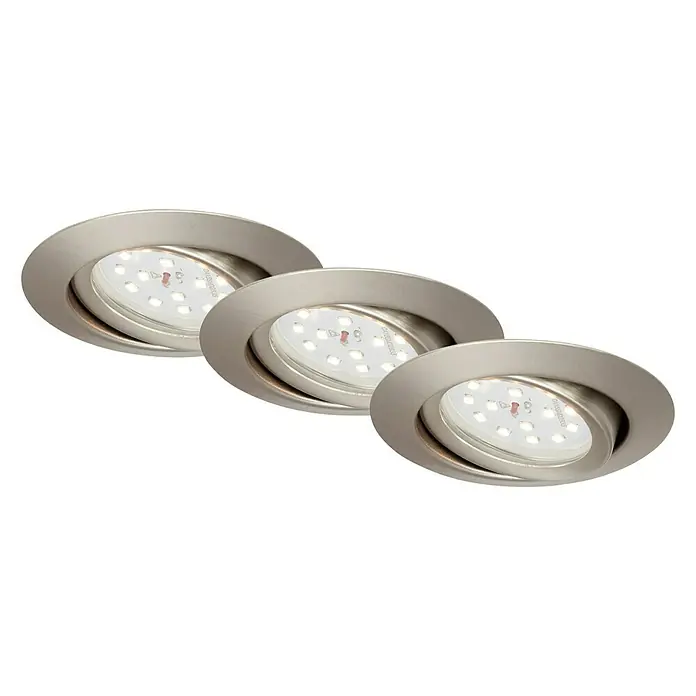 Briloner Led-inbouwspot Attach - Ø x h: 68 x 30 mm, Mat nikkel, Warm wit - Zicht van beneden