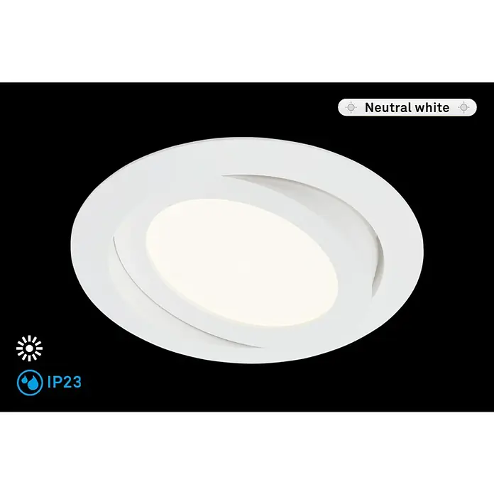 Briloner Led-inbouwspot Flat Move - Diameter: 120 mm, Wit - Informatieweergave