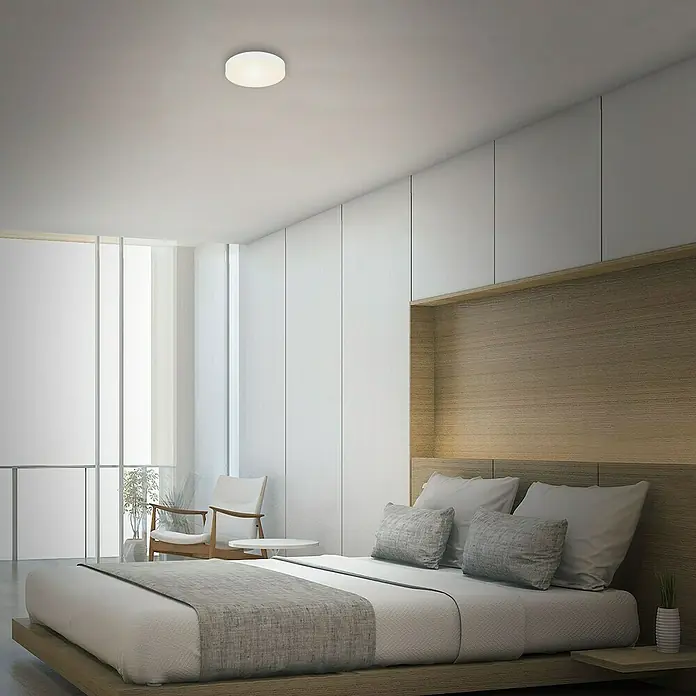 Briloner Led-plafondlamp Flame - Wit, Ø x h: 157 x 36 mm - Sfeeropname