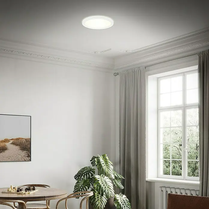 Briloner Led-plafondlamp Slim - 190 x 28 mm, Wit - Sfeeropname