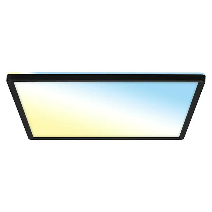 Briloner Led-plafondlamp Slim - 420 x 420 x 29 mm, Zwart - Zicht van beneden