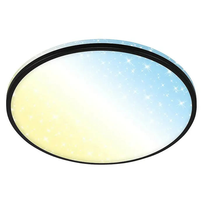 Briloner Smart led-plafondlamp, rond Ivy Sky S - Ø x h: 490 x 77 mm, Zwart - Zicht van beneden