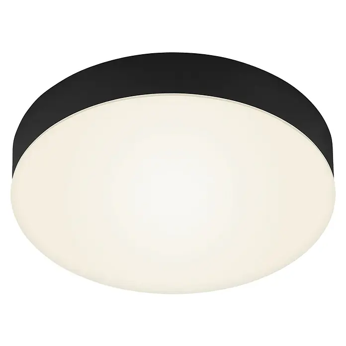 Briloner Led-plafondlamp Flame - Zwart, Ø x h: 212 x 36 mm - Zicht van beneden