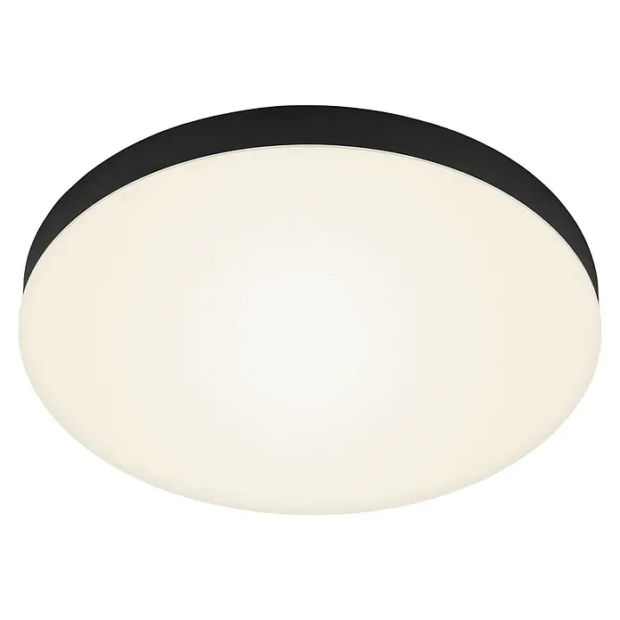 Briloner Led-plafondlamp Flame - Zwart, Ø x h: 387 x 36 mm - Zicht van beneden