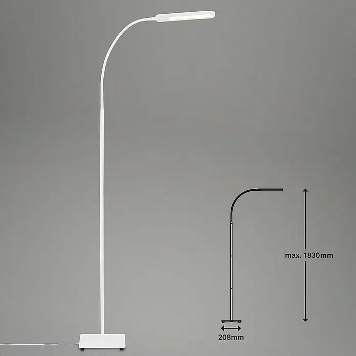 Briloner Staande lamp Servo - Hoogte: 1.600 mm, Wit - Informatieweergave