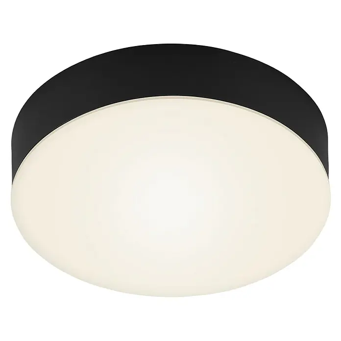 Briloner Led-plafondlamp Flame - Zwart, Ø x h: 157 x 36 mm - Zicht van beneden
