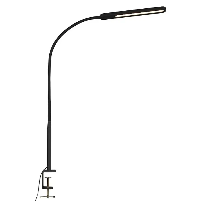 Briloner LED-klemlamp Servo - Zwart, 8 W - Diagonaal zicht