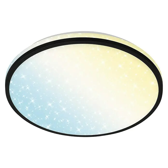 Briloner Smart led-plafondlamp, rond Ivy Sky S - Ø x h: 333 x 62 mm, Zwart - Zicht van beneden