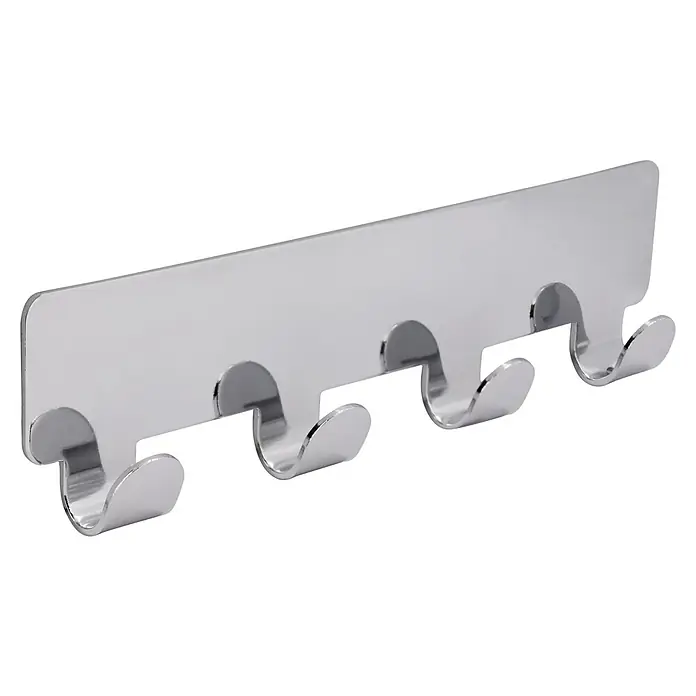 Siro Hakenleiste 2178-156ZN1KV1S - 156 x 16 mm, Anzahl Haken: 4 Stk., Verchromt poliert - Diagonale Ansicht