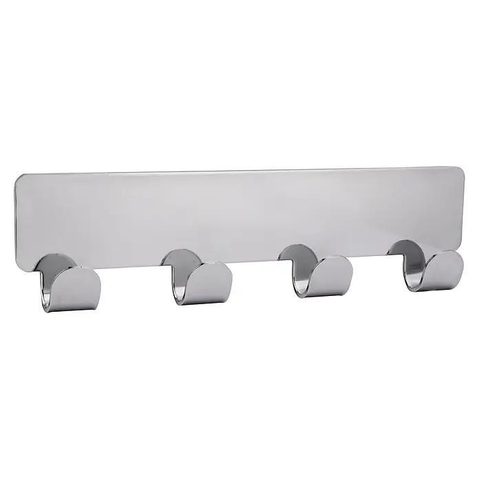 Siro Hakenleiste 2178-156ZN1KV1S - 156 x 16 mm, Anzahl Haken: 4 Stk., Verchromt poliert - Diagonale Ansicht