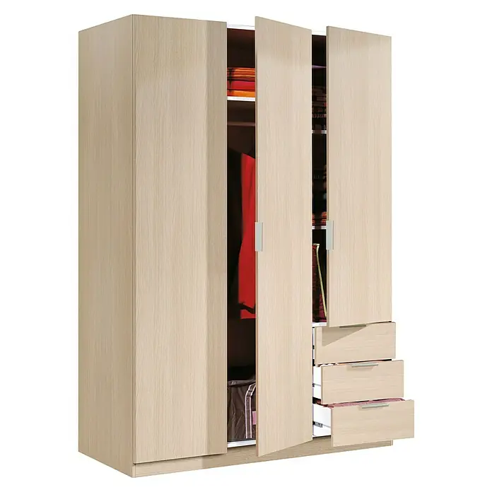 Armario para ropa Basic - L x An x Al: 52 x 121 x 180 cm, Roble - Vista angular