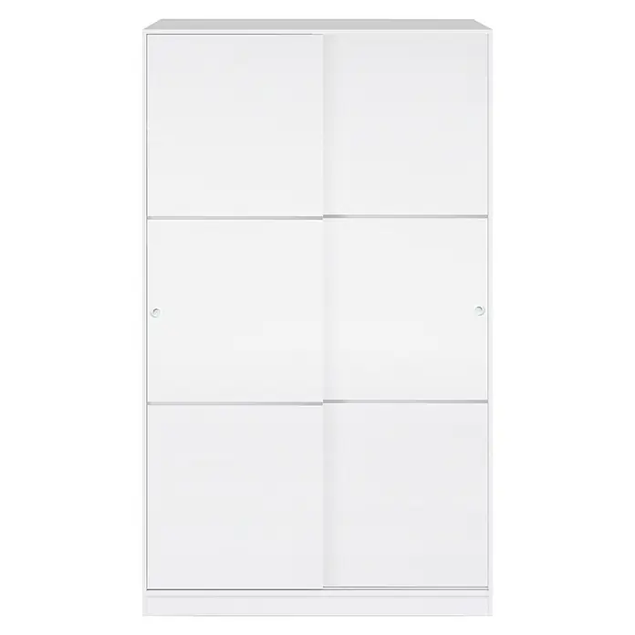 Armario para ropa con puertas correderas Ward - L x An x Al: 50 x 120 x 200 cm, Blanco - Vista frontal