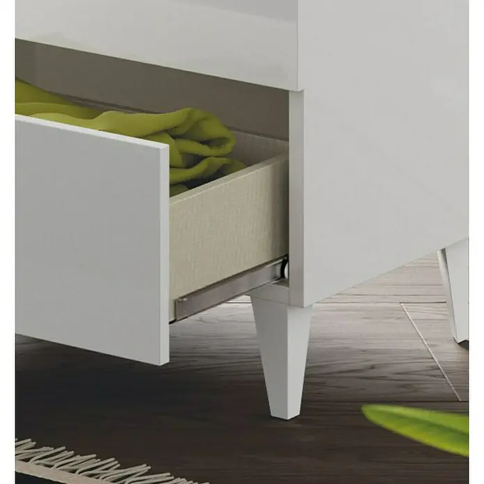 Cómoda Loft - L x An x Al: 40 x 61 x 117 cm, Blanco, Número de cajones: 5 ud. - Primer plano
