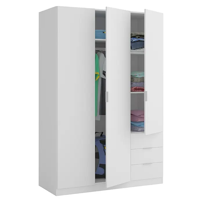 Armario para ropa Basic - L x An x Al: 52 x 121 x 180 cm, Blanco - Vista angular
