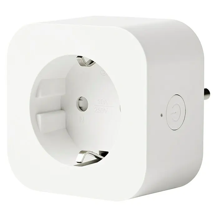 Nedis Smartlife WiFi-Schaltsteckdose - Weiß, Max. Anschlussleistung: 2.500 W, 220 - 250 V, 10 A - Vorderansicht