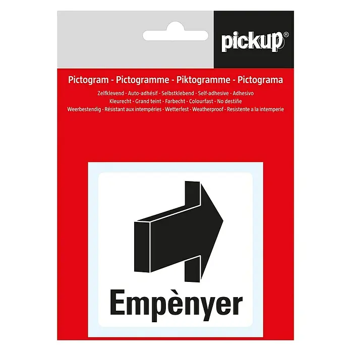 Pickup Etiqueta adhesiva catalán - Motivo: Empujar, Blanco