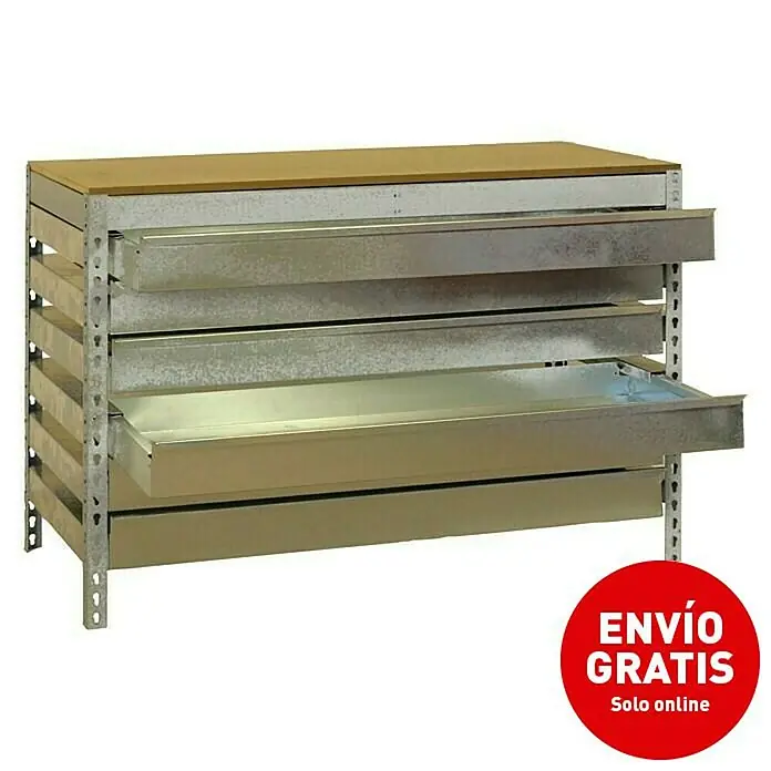 Simonrack Simonwork Banco de trabajo BT5 Box - L x An x Al: 61 x 91 x 84,2 cm, Capacidad de carga: 600 kg, Galvanizado - Imagen de campaña