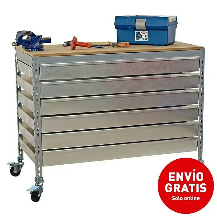 Simonrack Simonwork Banco de trabajo BT5 Box Mobile - L x An x Al: 61 x 91 x 95,7 cm, Capacidad de carga: 280 kg, Gris - Imagen de campaña
