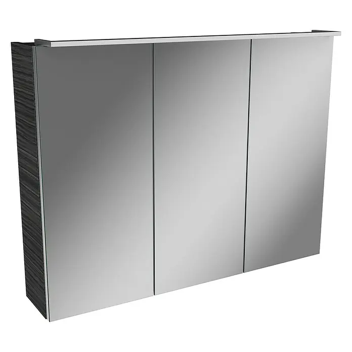 Camargue Stella LED-Spiegelschrank - B x H: 80 x 68,4 cm, Mit Beleuchtung, Spanplatte, Darkoak - Linke Seitenansicht