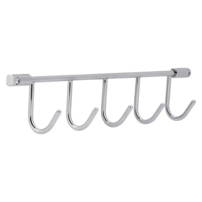 Siro Garderobenleiste 2323-360ZN1A49V1 - L x B x H: 360 x 56 x 36 mm, Anzahl Haken: 5 Stk. - Diagonale Ansicht