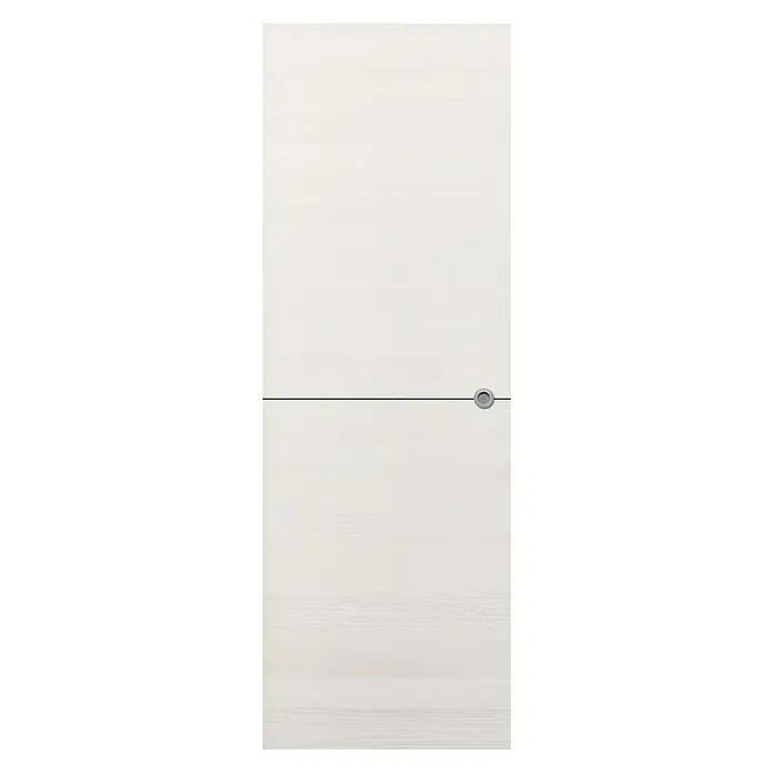 Puerta corredera de madera Fresno Eslovenia 100 - 72,5 x 203 cm, Blanco, Macizo, Con uñero
