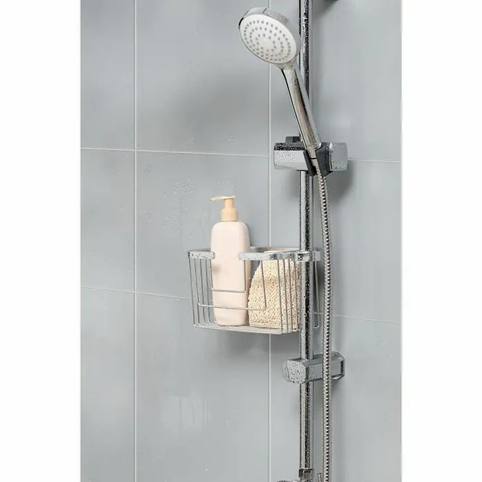 Tatay Aluminium Cesta de baño - 11,5 x 12,5 x 24 cm, Cromo - Foto ambiente