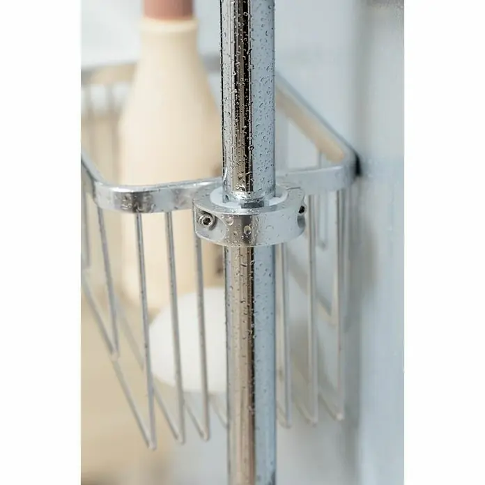 Tatay Aluminium Cesta de baño - 11,5 x 12,5 x 24 cm, Cromo - Primer plano