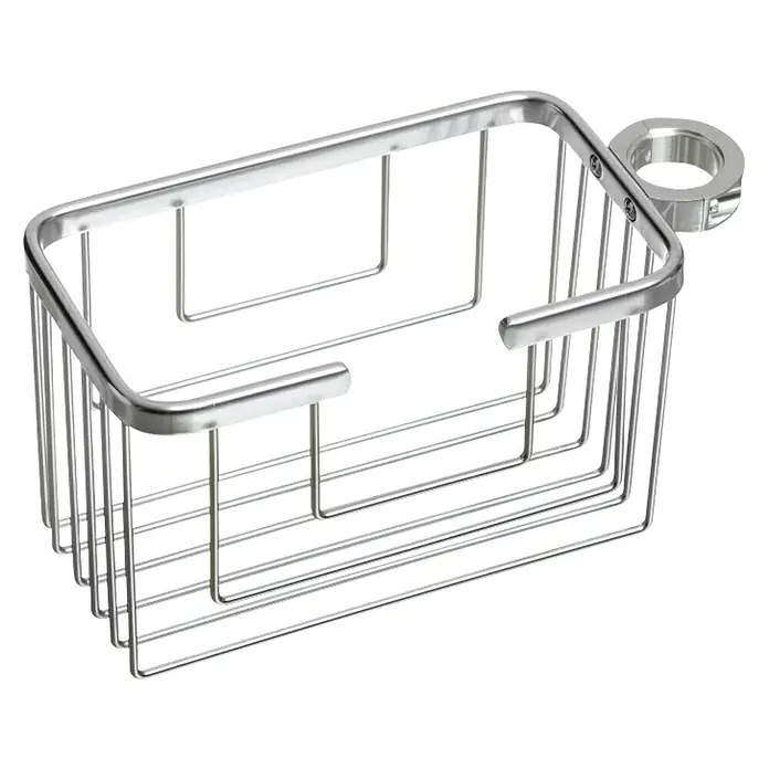 Tatay Aluminium Cesta de baño - 11,5 x 12,5 x 24 cm, Cromo - Vista angular