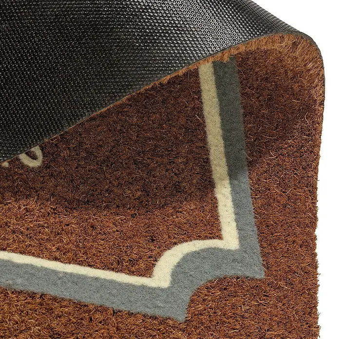Astra Coco Design Kokosfußmatte - Welcome Home, Kokosbraun/Schwarz/Weiß, 75 x 45 cm, 100 % Kokos