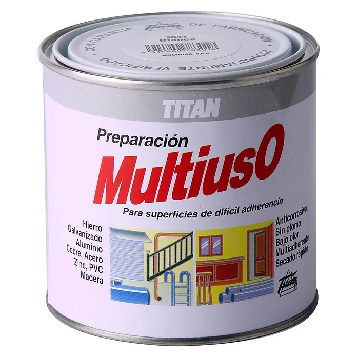 Titan Imprimación Preparación Multiuso - Blanco, 500 ml - Vista frontal