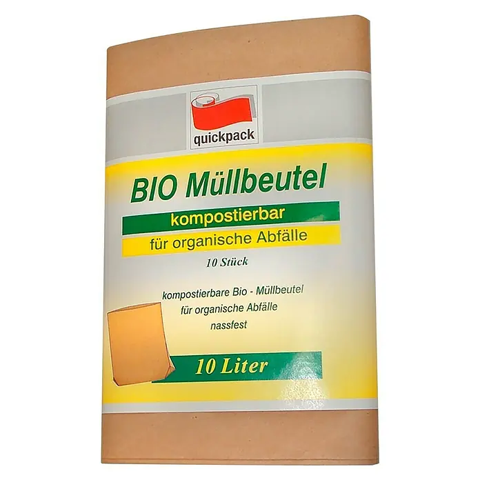 Quickpack Vreće za smeće Bio-Abfallbeutel - 10 l, 10 Kom., Smeđe boje - Pogled sprijeda