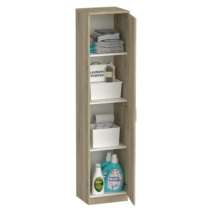 Muebles Pitarch Armario multiuso Tibet - L x An x Al: 35 x 40 x 180 cm, Roble cambrian - Vista angular