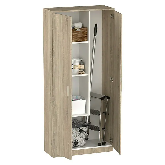 Muebles Pitarch Armario multiuso Tibet - L x An x Al: 35 x 80 x 180 cm, Roble cambrian - Vista angular