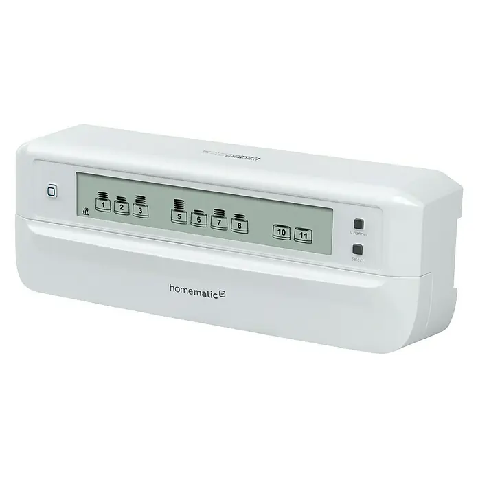 Homematic IP Fußbodenheizungsregler HmIP-FALMOT-C12 - 5,2 x 24,2 x 8,5 cm - Linke Seitenansicht