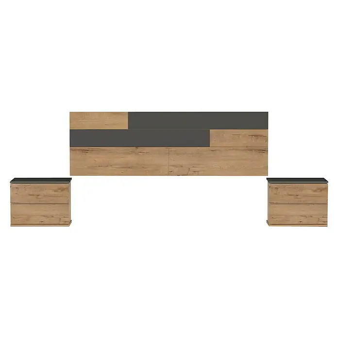 Muebles Pitarch Cabecero de cama Erika - Roble gold/Grafito - Vista frontal