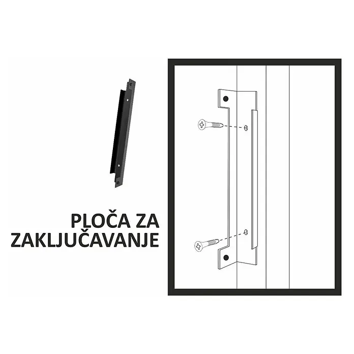 Polbram Ploča za zaključavanje - 5 x 4 x 23 cm, Antracit - Skica