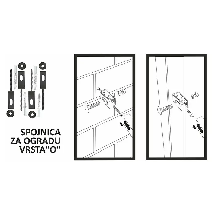 Polbram Spojnica za ograde "O" - Boja: Antracit - Skica