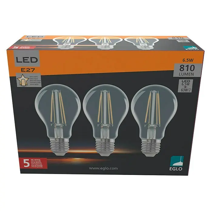 Eglo LED-Leuchtmittel-Set - E27, 6,5 W, A60, 810 lm - Vorderansicht