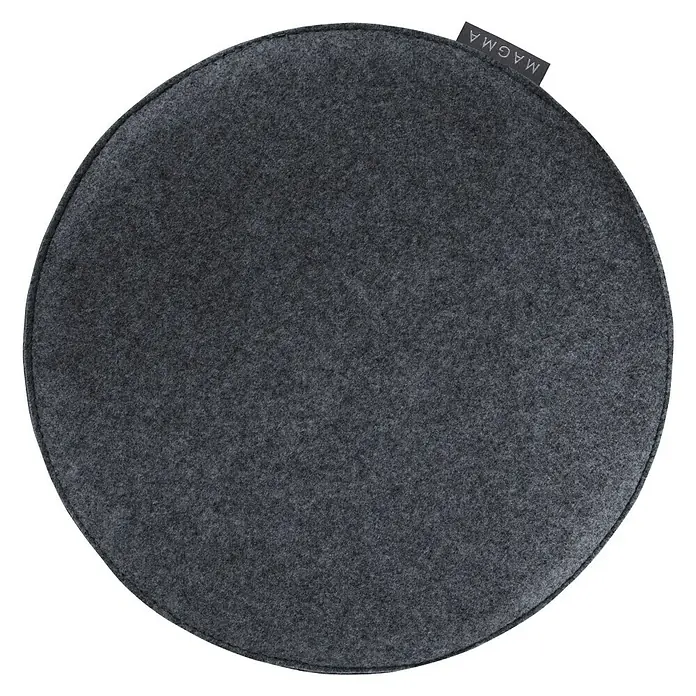 Sitzkissen rund Carl - Ø x H: 35 x 2 cm, Anthrazit, 100 % Polyester - Vorderansicht