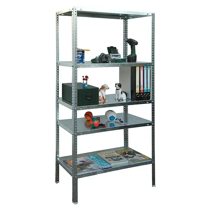 Simonrack Comfort Estantería metálica Mini - L x An x Al: 40 x 80 x 180 cm, Capacidad de carga: 100 kg/balda, Número de baldas: 5 ud., Galvanizado