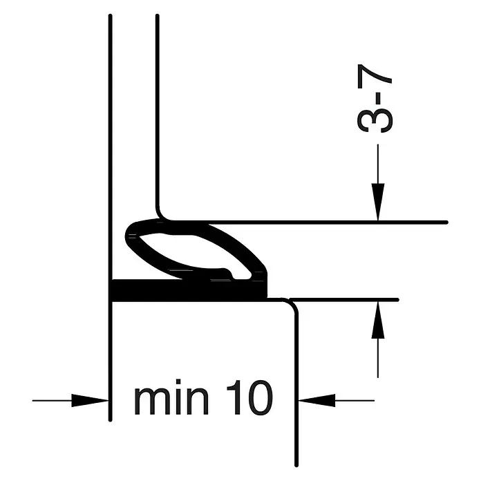 Primo Universaldichtung Densa 37 - Weiß, 6 m, Passend für: Spaltenbreite 3 – 7 mm - Skizze