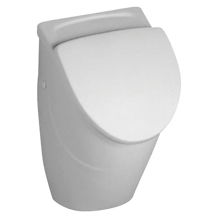 Villeroy & Boch O.novo Urinal - Geeignet für: Montage mit Deckel, Mit schmutzabweisender Glasur, Zulauf: Hinten, Absaugspülung, Mit Zielobjekt, Weiß - Vorderansicht