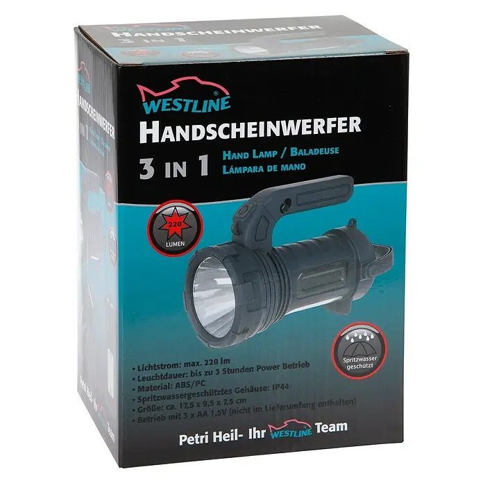 Westline Handschijnwerper - l x b x h: 12,5 x 5 x 8,5 cm - Diagonaal zicht