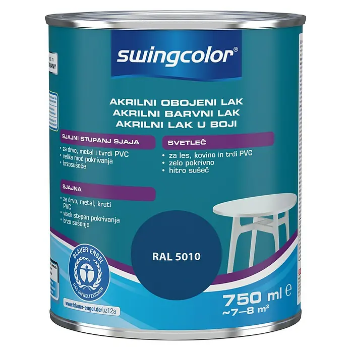 swingcolor Lak u boji 2u1 - Boja: Plave boje, 750 ml - Pogled sprijeda