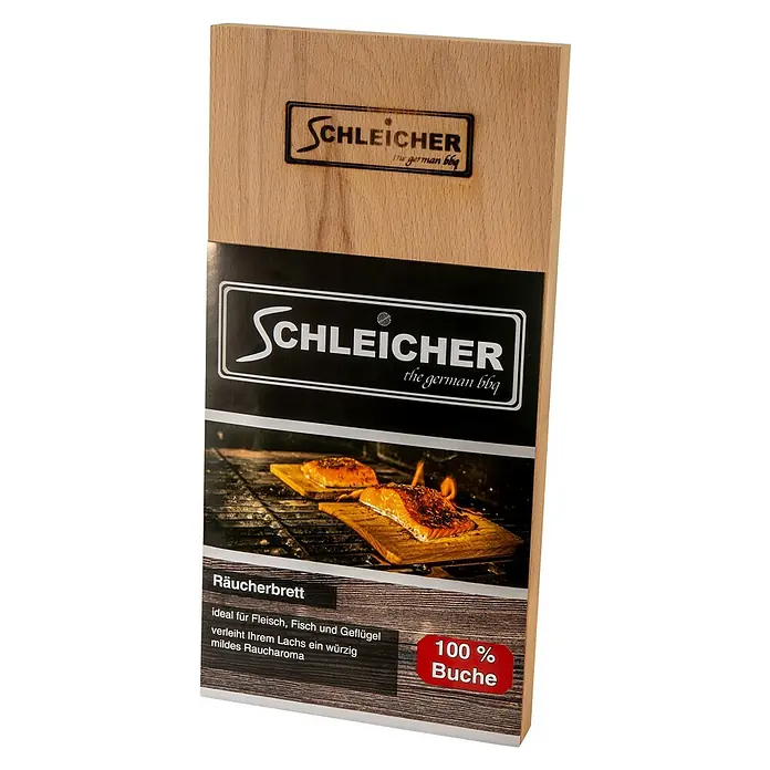 Räucherbrett Buchenholz - L x B x H: 15 x 14 x 29 cm, Buchenholz - Diagonale Ansicht